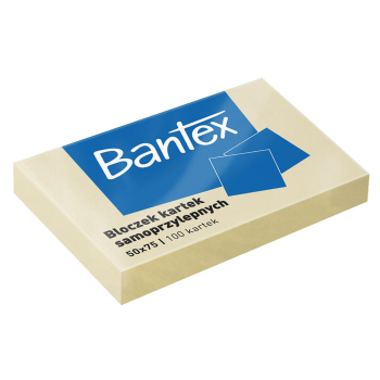Bloczek Samoprzylepny 50X75 mm Żółty 100K bantex